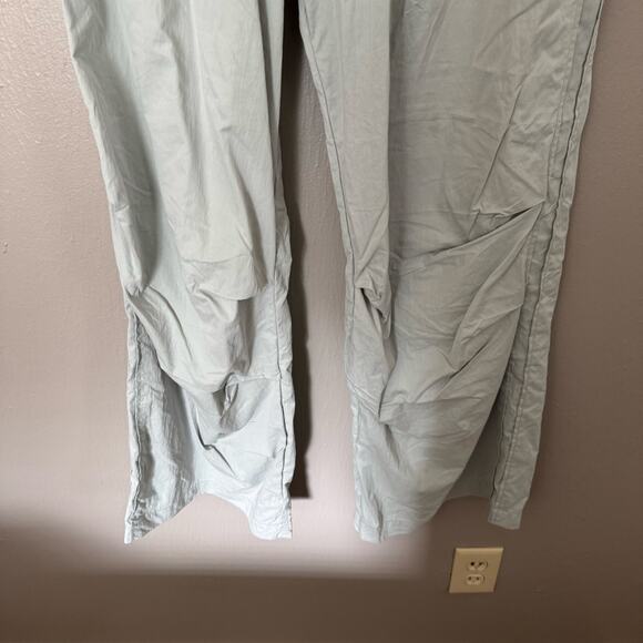 Zara Nylon Blend Full Length Pants Light Green High Rise Size Large wide leg - Picture 4 of 9